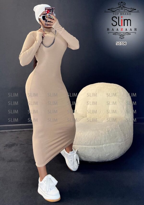 ماکسی یقه اسکی - 50706 - تصویر 4